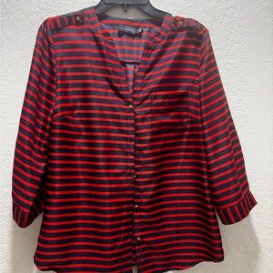 The Limited Bold Red and Black Striped Button-Down Shirt